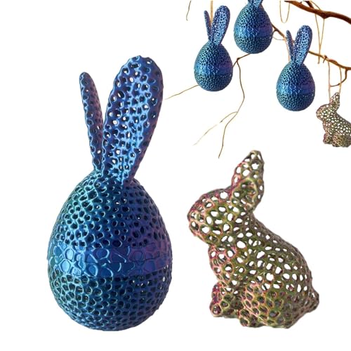 xowwyue 3D Gedrucktes Kaninchen Im Ei Osterhasen Ei Spielzeug Hohlen Kanincheneiern Osterdekoration Ostern Hasen Figur Für Schreibtischdekoration, Heimdekoration von xowwyue