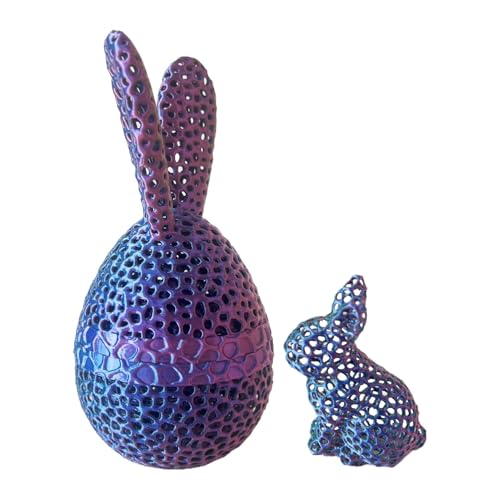 xowwyue 3D Gedrucktes Kaninchen Im Ei Osterhasen Ei Spielzeug Hohlen Kanincheneiern Osterdekoration Ostern Hasen Figur Für Schreibtischdekoration, Heimdekoration von xowwyue