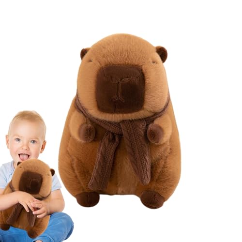 xowwyue Capybara Plüschtier Niedliches Weiches Capybara Kuscheltier Mit Schal Und Milchtee, Meerschweinchen Stofftier Für Kinder, Junge, Mädchen, Erwachsene, 30 Cm/40 cm von xowwyue