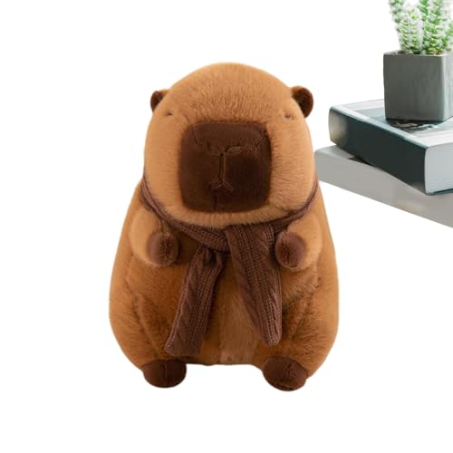 xowwyue Capybara Plüschtier Niedliches Weiches Capybara Kuscheltier Mit Schal Und Milchtee, Meerschweinchen Stofftier Für Kinder, Junge, Mädchen, Erwachsene, 30 Cm/40 cm von xowwyue