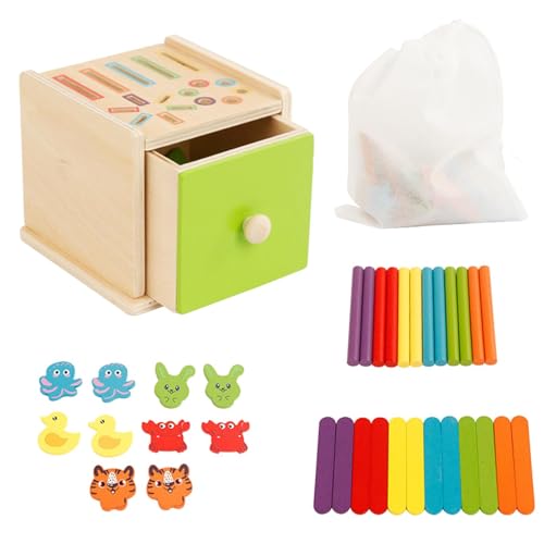 xowwyue Holz-Münzbox-Spielzeug für Kinder, Farbform-Sortierspielzeug für Babys | Lern-Matching-Box | Holz-Matching-Box-Spielzeug, pädagogische Lernmünzbox für die frühe Entwicklung von xowwyue