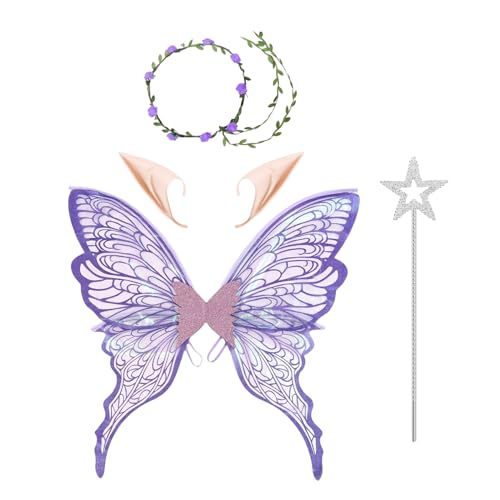 xowwyue Schmetterlingsfeenflügel,Schmetterlingskostüm Flügel Für Halloween | Hautschonende Festtagsaccessoires für Frauen & Mädchen xowwyue Schmetterlingsfeenflügel,Schmetterlingskostüm Flügel Für Halloween | Hautschonende Festtagsaccessoires für Frauen & Mädchen von xowwyue