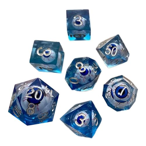 yakermur Augapfelwürfel für Spiel, Brettspiel -Harzwürfel | 7X vielseitiges Harz Dragon Eye Dice,Freunde Familie Klassenkameraden interaktiv Spielen lustige Tabletop -Requisiten für das Sammeln, von yakermur