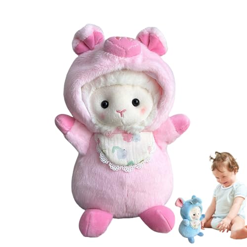 yakermur Lamb Stuffed Tier | Weiches Lamm aus Plüsch, niedliches Schaf mit Hut, 25 cm, weiches Material, Geschenk für Weihnachten, Ostern, Schlafzimmer, Mädchen, yakermur Lamb Stuffed Tier | Weiches Lamm aus Plüsch, niedliches Schaf mit Hut, 25 cm, weiches Material, Geschenk für Weihnachten, Ostern, Schlafzimmer, Mädchen, von yakermur