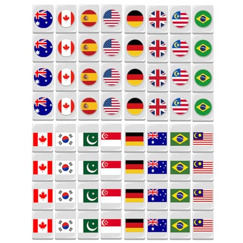 yakermur Mahjong-Spiel | Mahjong-Spiel 64 x Flag mit Transportkoffer | Tragbare Karten mit Blöcken zum Zusammenbauen für Freizeit mit Familie, Haus, Picknick, Innen, Outdoor, Erwachsene und yakermur Mahjong-Spiel | Mahjong-Spiel 64 x Flag mit Transportkoffer | Tragbare Karten mit Blöcken zum Zusammenbauen für Freizeit mit Familie, Haus, Picknick, Innen, Outdoor, Erwachsene und von yakermur