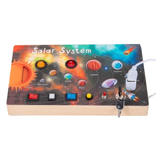 yakermur Solarsystemspielzeug, Solarsystemboard, Interaktive sensorische Lernkarte farbenfroh, Baby-Bildungszapp Der, Auge-Hand-Koordinationsinstrument für Zuhause, Reisen, Schule von yakermur