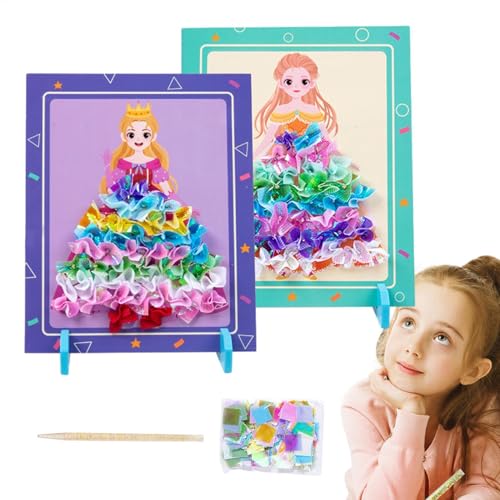 yakermur Stoff Poking Craft Kit, Stoff Poking Art Toy - Prinzessin Poking Toy | Machen Sie Ihre eigene Prinzessin, kreative Lernaktivitäten, lustiges Reisekleid -Spiel von yakermur