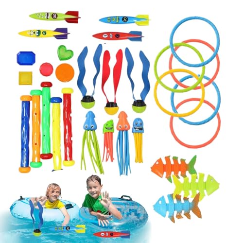 yakermur Tauchspielzeug für Pool, Lernspiel für Kleinkinder – buntes, wasserdichtes Spielzeug für Pool, Schwimmunterricht und Familienfreizeit yakermur Tauchspielzeug für Pool, Lernspiel für Kleinkinder – buntes, wasserdichtes Spielzeug für Pool, Schwimmunterricht und Familienfreizeit von yakermur