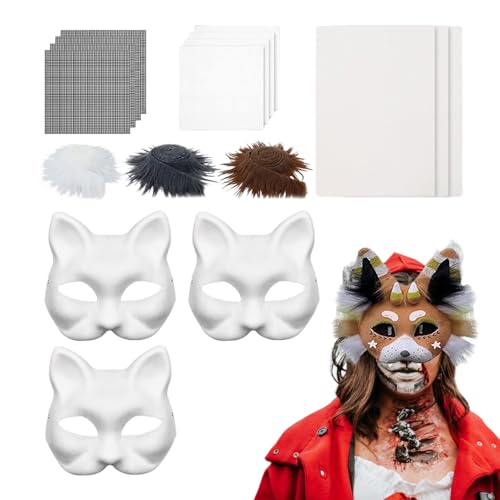 yakermur Tier Gesichtsmaske Set - Katzenjunges Bastelset Für Kostümmasken | Verkleidung Cosplay Zubehör für Erwachsene Kinder Haustierfans Fotoshootings Weihnachtsmaskerade yakermur Tier Gesichtsmaske Set - Katzenjunges Bastelset Für Kostümmasken | Verkleidung Cosplay Zubehör für Erwachsene Kinder Haustierfans Fotoshootings Weihnachtsmaskerade von yakermur