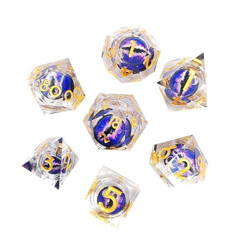 7PCS Polyhedral DiceSet Für RPG Tabletop Spiel Dragon Eyes Harz DiceSet Für RPG Rollenspiel Spiel Würfel RPG Würfel Party Spiel Set Gaming Würfel von yanwuwa