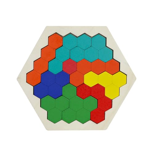 Holz Sechseck Puzzle Tangram Teaser Block Spielzeug Logik Spiel STEM Montessori Geschenk Für Kinder Erwachsene Alle Altersgruppen Holz Sechseck Puzzle von yanwuwa