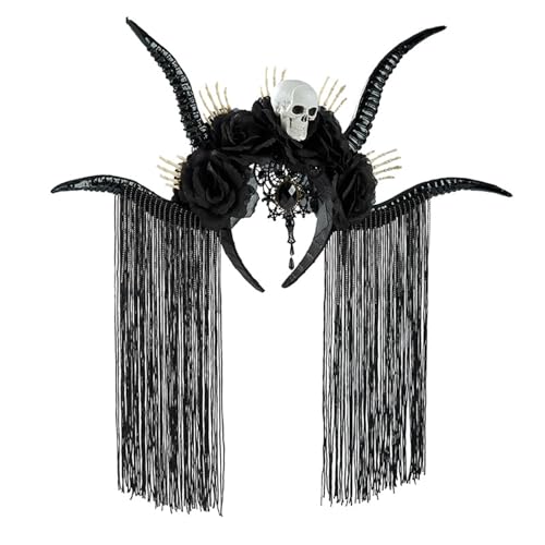 yanwuwa Dark Series Schädel Antilope Horn Haarband mit Totenkopf für Halloween Kostüm Event Dressingup Zubehör yanwuwa Dark Series Schädel Antilope Horn Haarband mit Totenkopf für Halloween Kostüm Event Dressingup Zubehör von yanwuwa