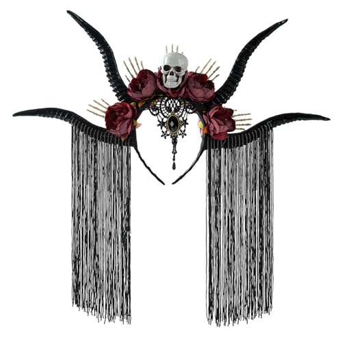 yanwuwa Dark Series Schädel Antilope Horn Haarband mit Totenkopf für Halloween Kostüm Event Dressingup Zubehör yanwuwa Dark Series Schädel Antilope Horn Haarband mit Totenkopf für Halloween Kostüm Event Dressingup Zubehör von yanwuwa