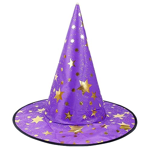 yanwuwa Frauenkostüm Hexenkappe Mesh Zauberer Hut Halloween Party Kopfbedeckung Glockenhut Urlaub Kopfschmuck Erwachsene Cosplay Party Hut Hexenhut Unisex Hut Kostüm Zubehör Partyhut von yanwuwa