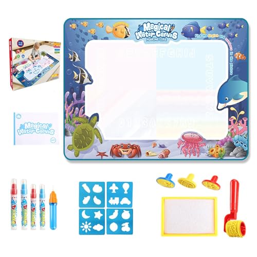 yanwuwa Malerei Matte Kinder Wasser Zeichnung Matte Malerei Spielzeug Wasser Leinwand Mit TemplateRoller Briefmarken Kind Spaß Spielzeug Wasser Zeichnung Matte Für Kinder von yanwuwa