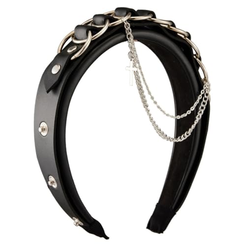 yanwuwa Punk Kette Schnalle Stirnband für Cosplay Kostüm Dress Up Hairhoop Maskerades Kopfbedeckung Animation Haarschmuck von yanwuwa