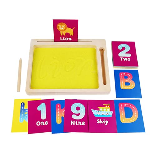 yanwuwa Sandtablett Mit Holzstift Montessori Sandtablett Sandschreibtablett Frühes Lernspielzeug Für Kinder Zum Nachzeichnen Von Zahlen Und Buchstaben Montessori Sandtablett Mit Holzstift Frühes von yanwuwa