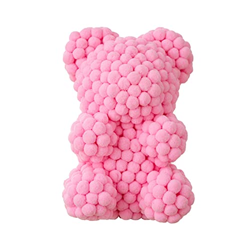 yanwuwa Verbesserte dekorative Teddy-Puppe, rosa Schaumstoffball, Tischdekoration, Geschenk für Valentinstag, Geburtstag, Feiertage, Teddy-Puppe von yanwuwa