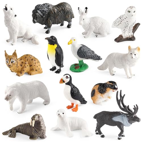yanwuwa ZooAnimal Figur Spielzeug Solide Modell Figur Wie Wildtiere Sammelfigur Spielzeug Aquarien Gear Store Supplies 14 Stück Tierfigur von yanwuwa