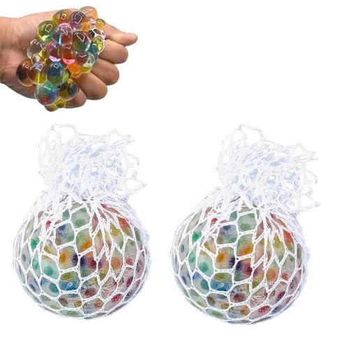 AntistressbäLle,2 Regenbogen Quetschball, Stressball Erwachsene Weich,Tragbar StressbäLle Kinder Geeignet FüR Kinder Und Erwachsene Zum Entspannen,Stress Abbauen,6x6xcm von yanzisura