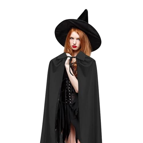 Halloween Umhang Mit Kapuze Damen Halloween Kostüm Mit Hexenhut Hexen Vampir Kostüm Mit Kapuze Damen Vampir Umhang Halloween Karneval Mittelalter Kostüm Kapuzenumhang Unisex Für Cosplay, Party von yanzisura