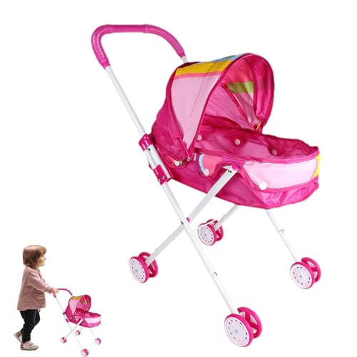 Yanzisura Spielzeug-Kinderwagen, 2-in-1-Klapppuppen-Kinderwagen, Mit Griff, Spielzeug-Kinderwagen, Geeignet Für Schlafzimmerspiele, Um Die Fantasie Der Kinder Anzuregen, 19,09 X 9,64 Zoll von yanzisura