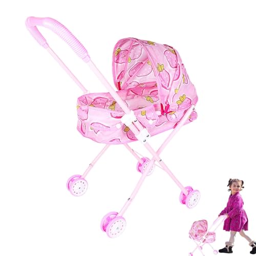 Yanzisura Spielzeug-Kinderwagen, 2-in-1-Klapppuppen-Kinderwagen, Mit Griff, Spielzeug-Kinderwagen, Geeignet Für Schlafzimmerspiele, Um Die Fantasie Der Kinder Anzuregen, 19,09 X 9,64 Zoll von yanzisura