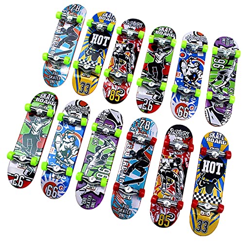 yanzisura 12 Stück Finger Skateboard Fingerskateboards Fingerboard Skate Park Spielzeug Fingerspielzeug Fingerboard Spiele Für jungens Und Mädchen Fingerboard Spiele Für Kinder Partytütenfüller von yanzisura