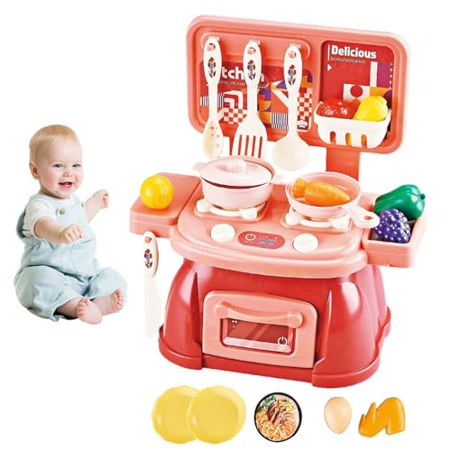 yanzisura Kinderküche | Kinderküche Rollenspielspielzeug mit Kochgeschirrzubehör - Interaktives und realistisches Essen, Kochen, Spielzeug, Lerngeschenk von yanzisura