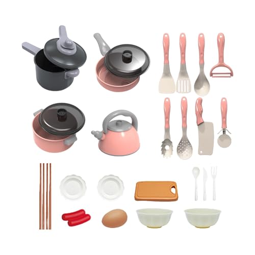 yanzisura Spielküchenzubehör,Küchenspielset-Zubehör,28X Küchenzubehör | Lehrreiches Küchenzubehör, lustiges Kinder-Kochen-Spielset für Kinder, die Freude am Kochen haben von yanzisura