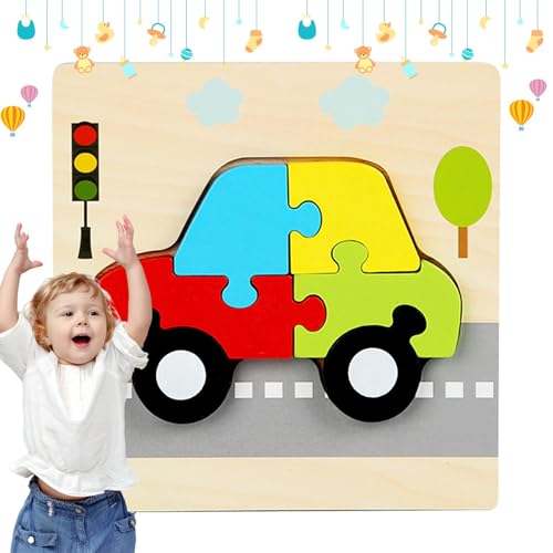 yanzisura Tier-Holzpuzzle für Kinder,Holz-Tierpuzzle für Kinder,Kreative Spielzeugpuzzles für Kinder - Multifunktionales Kleinkind-Lerntier-Puzzle, Frühlern-Puzzlespielzeug für Kinder von 4–6 Jahren von yanzisura