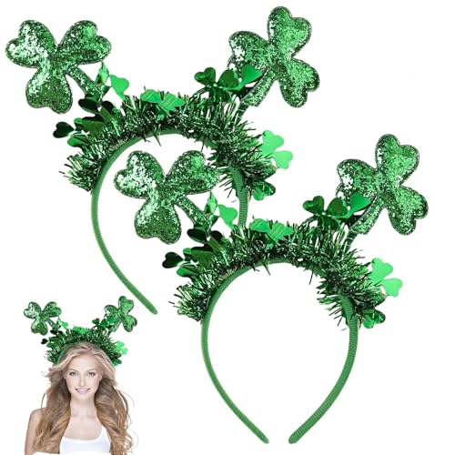 Kobold-Haar-Accessoires, Kleeblatt-Haarschmuck, Haarschmuck mit grünen Pailletten, St. Patricks' Day, Haar-Accessoires, Paddy's Day-Kopf-Bopper, irisches Geschenk, Kostüm-Haarschmuck für Erwachsene von yayafunfun