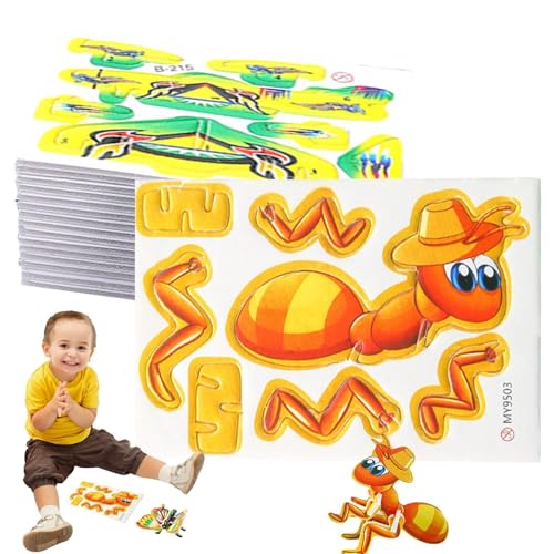 10-teiliges Cartoonpuzzle: kleines 3D-Puzzle, sensorisches Lernspielzeug und attraktives Stem | Stereo-Puzzle, Flugzeug, Dinosaurier, Insekten, Tank, Puzzle von ycezw