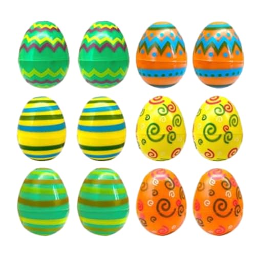 Eierschalen für Ostern – Set mit 12 bunten, befüllbaren Muscheln, bunte, leuchtende, befüllbare Eiersuchen | Lustige Partygeschenke und Korbfüller-Sortimente, ideal für Familienfeiern und Gemeinschaft von ycezw