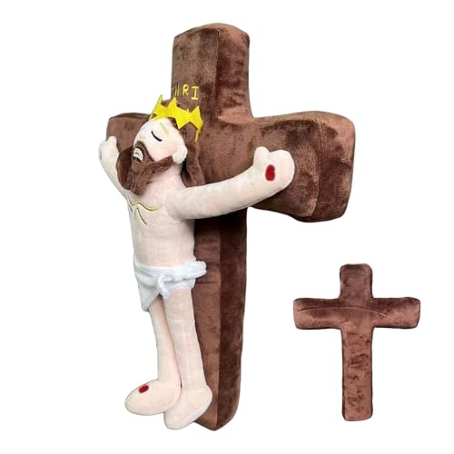 Gefüllte Jesus-Plüschpuppe – Jesus-Plüschpuppe, Plüsch-Jesus-Cartoon-Spielzeug, religiöse Christus-Retter-Figur | Niedliche und lustige Dekokissen-Dekoration für Couch, Wohnzimmer, Spielzimmer und Kin von ycezw