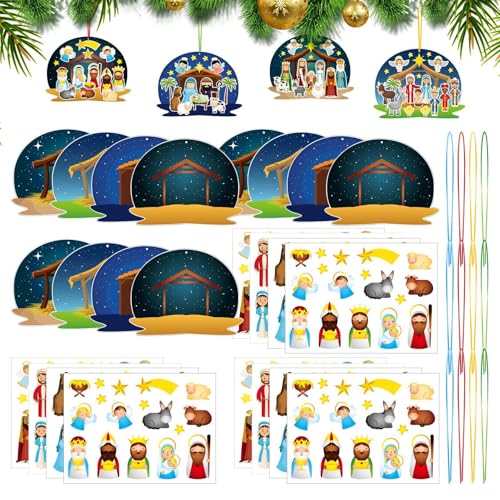 Weihnachts-Sticker-Kollektion - Urlaub Dekoration Kit, Joyful Aufkleber Sortiment | Wunderliche Weihnachts-Krippe-Aufkleber Weihnachtsparty Spiele, 36 Stück Spielerisches Handwerk Für Glaubenbasierte Weihnachts-Sticker-Kollektion - Urlaub Dekoration Kit, Joyful Aufkleber Sortiment | Wunderliche Weihnachts-Krippe-Aufkleber Weihnachtsparty Spiele, 36 Stück Spielerisches Handwerk Für Glaubenbasierte von ycezw