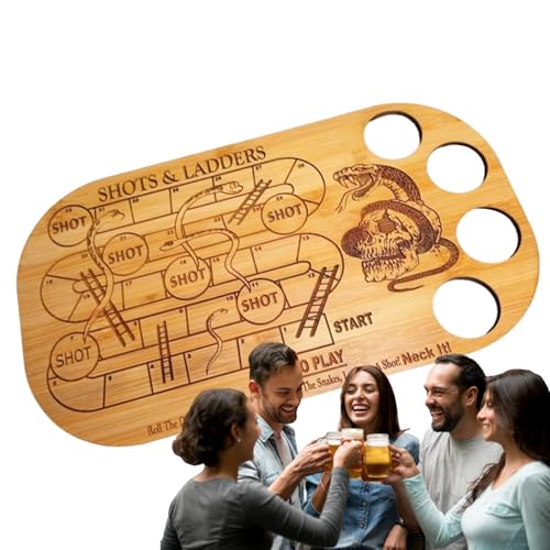 Weinbecher-Schach, Schnapsweinbecher-Spiel – Holz-Weinbrettspiel S-Basis mit Getränkebecher – Fliegendes Schachtisch-Getränkebar-Spielset für Bar, Hotel, Zuhause, Partyzubehör von ycezw