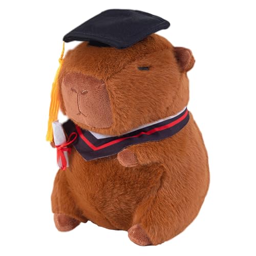 ycezw Capybara Ausgestopft, Capybara In Plüsch - Toybara -Absolvent In 9 Zoll Plüsch - Entzückende Stofftiere Einem Abschlusshut, Diplomuniform, Niedliche Tierkissendekoration von ycezw