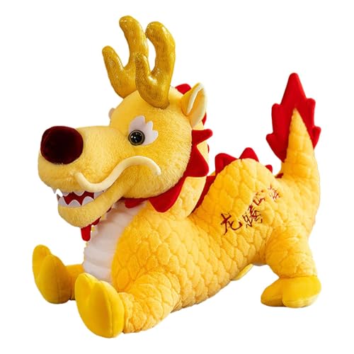 ycezw Chinesische Drachenplüschpuppe | Maskottchen Springender Drache Plüschtier,Maskottchen-Drachen-Plüschtier, Sternzeichen-Plüschfiguren-Spielzeug, chinesische Drachen-Plüschpuppe, von ycezw