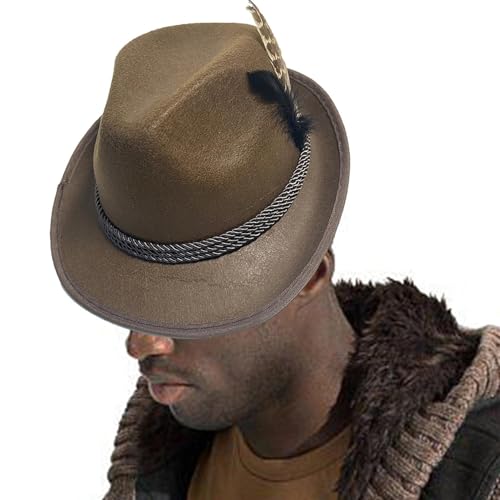 ycezw Deutscher Hut - Jazzhut aus Vlies, Retro-Kostüm-Zubehör für Oktoberfest, für Erwachsene, Halloween, Maskerade, Rollenspiel, Party, Auftritt ycezw Deutscher Hut - Jazzhut aus Vlies, Retro-Kostüm-Zubehör für Oktoberfest, für Erwachsene, Halloween, Maskerade, Rollenspiel, Party, Auftritt von ycezw