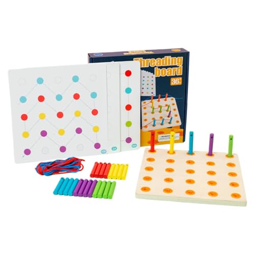 ycezw Einfädelbrett für Kinder, Spielzeug zum Einfädeln aus Holz, Lernbrett für Kinder, buntes Aktivitätsspielzeug, niedliches Lernspielzeug für Zuhause, Garten ycezw Einfädelbrett für Kinder, Spielzeug zum Einfädeln aus Holz, Lernbrett für Kinder, buntes Aktivitätsspielzeug, niedliches Lernspielzeug für Zuhause, Garten von ycezw