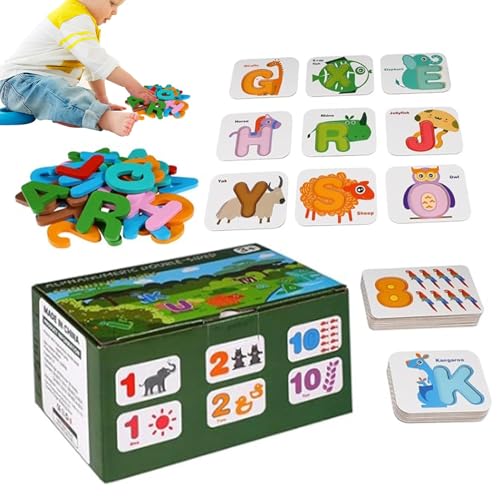 ycezw Flash-Karten 'Alphabet, Buchstaben 'Alphabet aus Holz | Lesen Sie das Lernspielzeug 'Rechtschreibung,Matching Puzzlespiel mit Tiermoi zur Erkennung und Buchstaben ycezw Flash-Karten 'Alphabet, Buchstaben 'Alphabet aus Holz | Lesen Sie das Lernspielzeug 'Rechtschreibung,Matching Puzzlespiel mit Tiermoi zur Erkennung und Buchstaben von ycezw