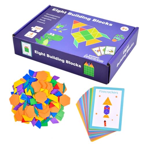 ycezw Geometrische Muster Blöcke für Kinder | Buntes Tangram-Puzzle aus Holz für Kinder, kreatives Bauen des Desktops ycezw Geometrische Muster Blöcke für Kinder | Buntes Tangram-Puzzle aus Holz für Kinder, kreatives Bauen des Desktops von ycezw