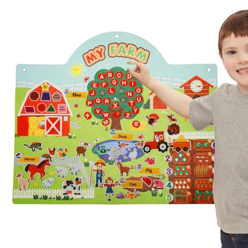 ycezw Geschichtenset aus Filz, Filzbrett für Kleinkinder – Wand-Geschichtentafel aus Filz für Bauernhoftiere – Filztafel Erzählung, Lernspielzeug und ycezw Geschichtenset aus Filz, Filzbrett für Kleinkinder – Wand-Geschichtentafel aus Filz für Bauernhoftiere – Filztafel Erzählung, Lernspielzeug und von ycezw