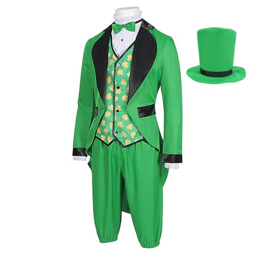ycezw Grüner irischer Erwachsener Kostüm, Kostüm für St. Patricks Tag, St Patricks Day Kostüm für Männer, Polyester Mischgewebe Cosplay Dress Up für Bühnenshows, Spielspiele, Ornamentpartys ycezw Grüner irischer Erwachsener Kostüm, Kostüm für St. Patricks Tag, St Patricks Day Kostüm für Männer, Polyester Mischgewebe Cosplay Dress Up für Bühnenshows, Spielspiele, Ornamentpartys von ycezw