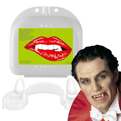 ycezw Halloween Zähne, Neuheit Fake Teeth, Retractable Vampir Fangs Replacement Makeup Props for Film TV Costume Parties Haunted Houses Horror Conventions ycezw Halloween Zähne, Neuheit Fake Teeth, Retractable Vampir Fangs Replacement Makeup Props for Film TV Costume Parties Haunted Houses Horror Conventions von ycezw