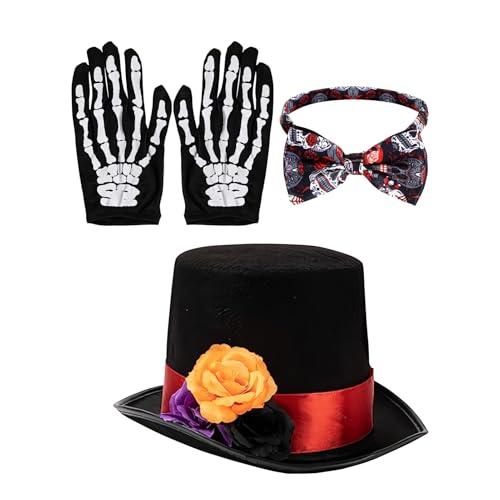ycezw Herren-Skelett-Kostüm – Herrn Halloween Kleidung | Cosplay-Zubehör mit Day Design des Todes, Rosendetails für Maskerade und Halloween-Party für Erwachsene mit Kopfumfang 54 bis 60 cm ycezw Herren-Skelett-Kostüm – Herrn Halloween Kleidung | Cosplay-Zubehör mit Day Design des Todes, Rosendetails für Maskerade und Halloween-Party für Erwachsene mit Kopfumfang 54 bis 60 cm von ycezw