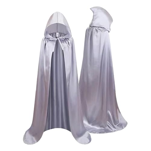 ycezw Kapuzenpullover | 150 cm Lange Hexenmantel Mit Halloween Vampir | Korp Cosplay Kostüm Unisex Lang für Theater Zauberfigur Maskenkostüm, Silber, se beskrivning ycezw Kapuzenpullover | 150 cm Lange Hexenmantel Mit Halloween Vampir | Korp Cosplay Kostüm Unisex Lang für Theater Zauberfigur Maskenkostüm, Silber, se beskrivning von ycezw
