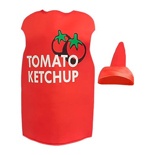 ycezw Ketchup Kostüm - Halloweenkostüm | Sauflaskform Leichter Komfort Kreative Kleidung Für Festivalaktivitäten Und Bühnenauftritte ycezw Ketchup Kostüm - Halloweenkostüm | Sauflaskform Leichter Komfort Kreative Kleidung Für Festivalaktivitäten Und Bühnenauftritte von ycezw