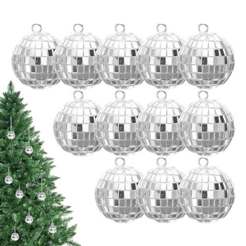 ycezw Kleine Discokugel, Disco Ball Ornamente | 12 Stück Hängende Disco Ball Dekorationen | Disco Ball Mittelstück für Disco Themenpartys von ycezw